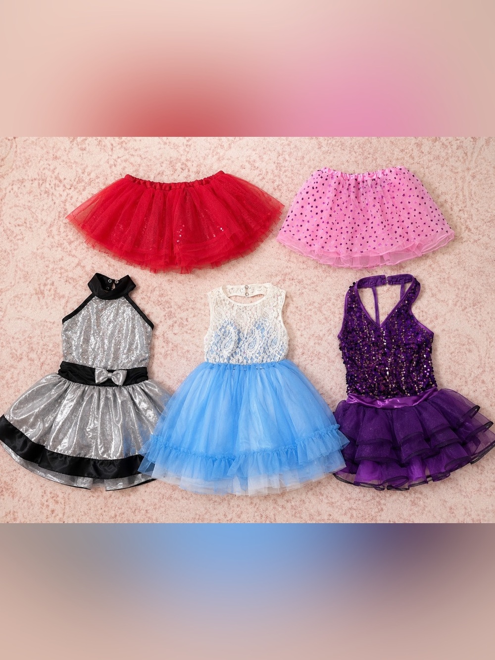 Girls 4T Dance & Dress Up Costume Bundle | 5 Pieces | Dresses & Skirts | Recital